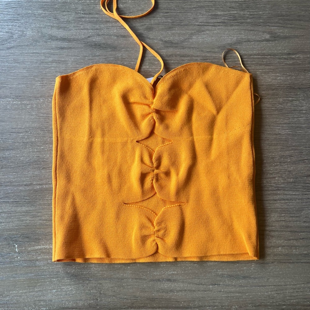Zara woman’s orange cut out crop top - Picture 9 of 12